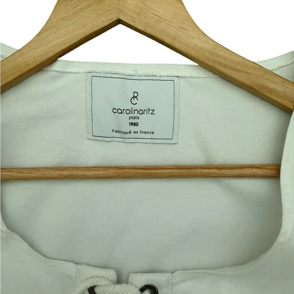 Carolin Ritz Paris White Lace-Up Romper Size 4